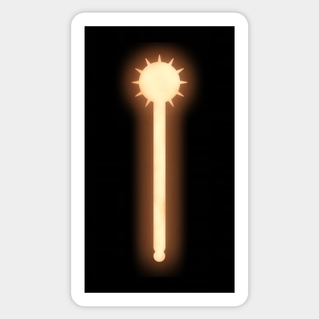 Spiritual Weapon (Orange Morningstar) Sticker by The d20 Syndicate